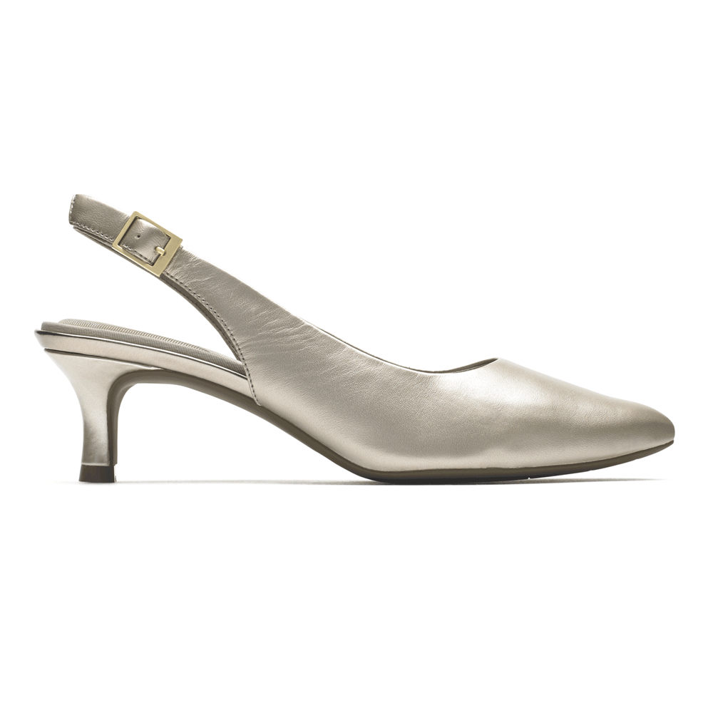 Rockport Singapore Womens Pumps - Total Motion Kaiya Slingback Silver - SL8902571